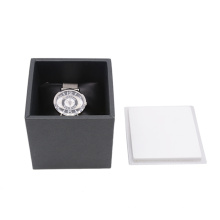 Custom Logo Modern Luxury Single Paper Cardboard metal lid Wrist Watch Box Packaging For Gift